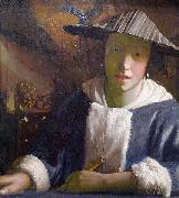 Johannes Vermeer Girl with a flute. oil painting